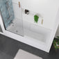 Shower Straight 1700 x 750 Bath with Chrome Square Hinged 6mm Bath Screen