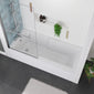 Shower Straight 1700 x 750 Bath with Chrome Square Bath Screen with Rail - welovecouk