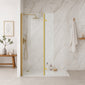 SDG Alumen Brushed Brass Enclosure with Walk-in Shower Tray - 1200x700