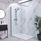 SDG Alumen Black Enclosure with Walk-in Shower Tray - 1200x700