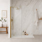 SDG Alumen Brushed Brass Enclosure with Walk-in Shower Tray - 1200x700