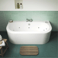 Curved Back To Wall Whirlpool Hydrotherapy Bath - 1700 x 750mm
