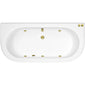 Curved Back To Wall Whirlpool Hydrotherapy Bath - 1700 x 750mm