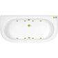 Curved Back To Wall Whirlpool Hydrotherapy Bath - 1700 x 750mm