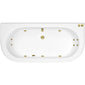 Curved Back To Wall Whirlpool Hydrotherapy Bath - 1700 x 750mm