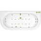 Curved Back To Wall Whirlpool Hydrotherapy Bath - 1700 x 750mm