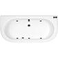 Curved Back To Wall Whirlpool Hydrotherapy Bath - 1700 x 750mm