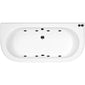 Curved Back To Wall Whirlpool Hydrotherapy Bath - 1700 x 750mm