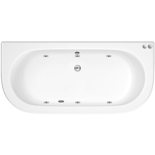  Curved Back To Wall Whirlpool Hydrotherapy Bath - 1700 x 750mm