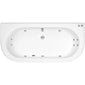 Curved Back To Wall Whirlpool Hydrotherapy Bath - 1700 x 750mm