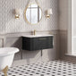 Nuie Deco 800mm Wall Hung Single Drawer Vanity & Basin 2 - Soft Black - welovecouk