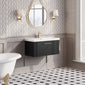 Nuie Deco 800mm Wall Hung Single Drawer Vanity & Basin 3 - Soft Black - welovecouk