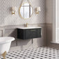 Nuie Deco 800mm Wall Hung Single Drawer Vanity & Basin 4 - Soft Black - welovecouk