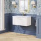 Nuie Deco 800mm Wall Hung Single Drawer Vanity & Basin 1 - Satin White - welovecouk
