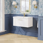 Nuie Deco 800mm Wall Hung Single Drawer Vanity & Basin 3 - Satin White - welovecouk