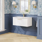 Nuie Deco 800mm Wall Hung Single Drawer Vanity & Basin 4 - Satin White - welovecouk