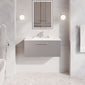 Nuie Deco 800mm Wall Hung Single Drawer Vanity & Basin 2 - Satin Grey - welovecouk