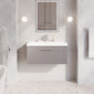 Nuie Deco 800mm Wall Hung Single Drawer Vanity & Basin 3 - Satin Grey - welovecouk