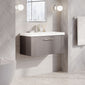 Nuie Deco 800mm Wall Hung Single Drawer Vanity & Basin 3 - Satin Grey - welovecouk