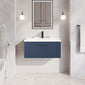 Nuie Deco 800mm Wall Hung Single Drawer Vanity & Basin 1 - Satin Blue - welovecouk