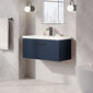 Nuie Deco 800mm Wall Hung Single Drawer Vanity & Basin 1 - Satin Blue - welovecouk