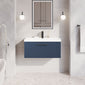 Nuie Deco 800mm Wall Hung Single Drawer Vanity & Basin 3 - Satin Blue - welovecouk