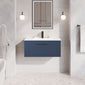 Nuie Deco 800mm Wall Hung Single Drawer Vanity & Basin 2 - Satin Blue - welovecouk