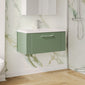 Nuie Deco 800mm Wall Hung Single Drawer Vanity & Basin 1 - Satin Green - welovecouk