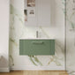 Nuie Deco 800mm Wall Hung Single Drawer Vanity & Basin 2 - Satin Green - welovecouk