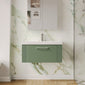 Nuie Deco 800mm Wall Hung Single Drawer Vanity & Basin 3 - Satin Green - welovecouk