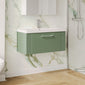 Nuie Deco 800mm Wall Hung Single Drawer Vanity & Basin 3 - Satin Green - welovecouk