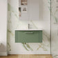 Nuie Deco 800mm Wall Hung Single Drawer Vanity & Basin 4 - Satin Green - welovecouk