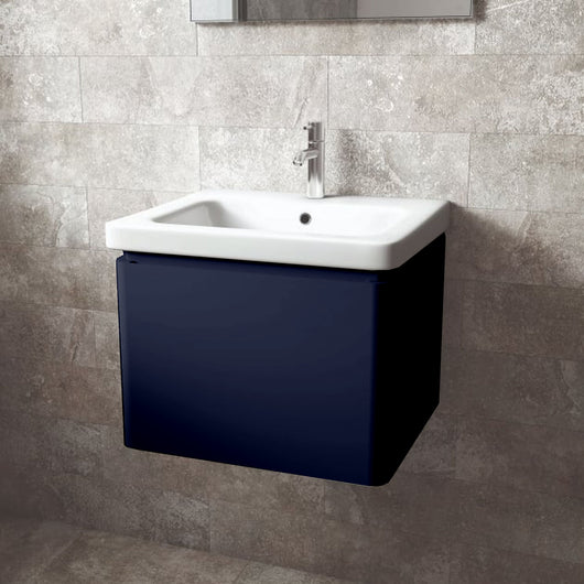  RAK Resort 550mm Single Drawer Basin Unit & Basin - Matt Denim Blue