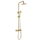 EQUATE Round Thermostatic Dual Shower Set - Brushed Brass