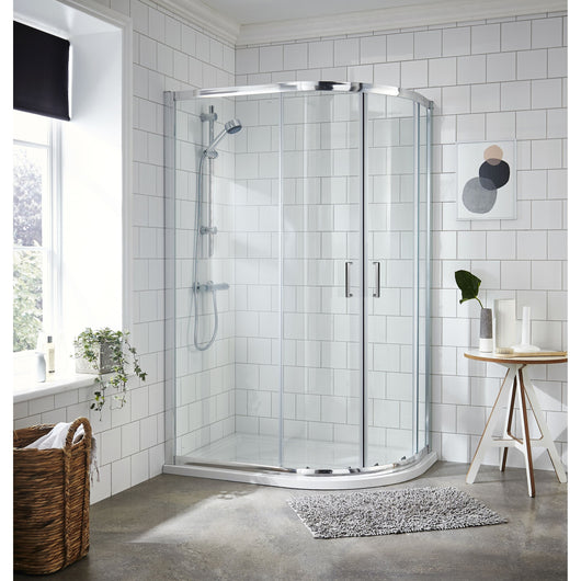  ShowerWorx Lela 1200 x 800mm Offset Quadrant Shower Enclosure with Square Handles