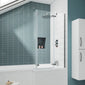 Nuie Ella L-Shaped Hinged Bath Screen - Satin Chrome