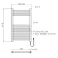 Electric Straight SDG Towel Rail Standard on/off 500 x 800mm - 150W