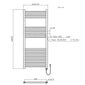Electric Straight SDG Towel Rail Standard on/off 500 x 1200mm - 300W