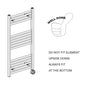 SDG Electric Straight Thermostatic Towel Rail 500 x 800mm  - 150W