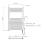 Electric Straight SDG Thermostatic Towel Rail 500 x 800mm  - 150W