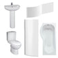 EVO 1700mm P Shape Shower Bathroom Suite