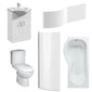 EVO Vanity 1500mm P Shape Shower Bathroom Suite