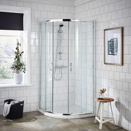  Foundation 800 x 800mm Quadrant Shower Enclosure - Satin Chrome