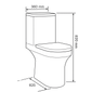 Elettra Rimless Close Coupled Toilet & Soft Close Seat - Space Saver
