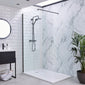 SDG Alumen Black Enclosure with Walk-in Shower Tray - 1700x700 (Front Waste Position)