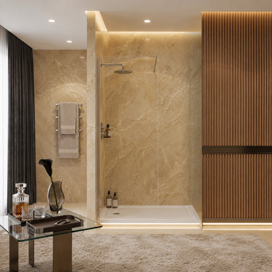  SDG Alumen 1100mm x 2000mm Wetroom Shower Screen - Brushed Nickel