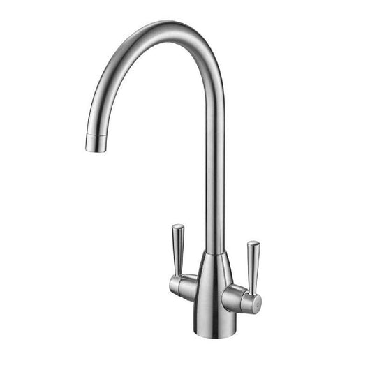  Tre Mercati Enzo 2 Lever Mono Kitchen Sink Mixer Tap - Brushed Nickel