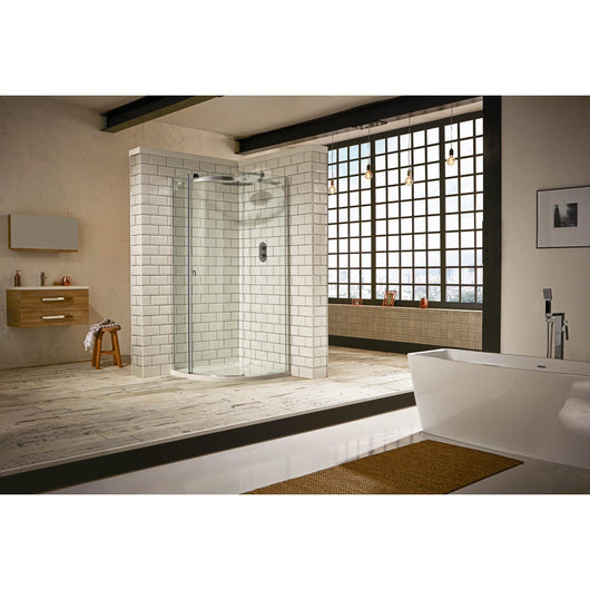  Frameless Single Door 8mm Offset Quadrant Enclosures 1200 x 800 - Chrome