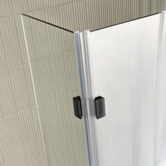  Verto 1950 x 400mm Hinged Flipper Panel - Black - welovecouk