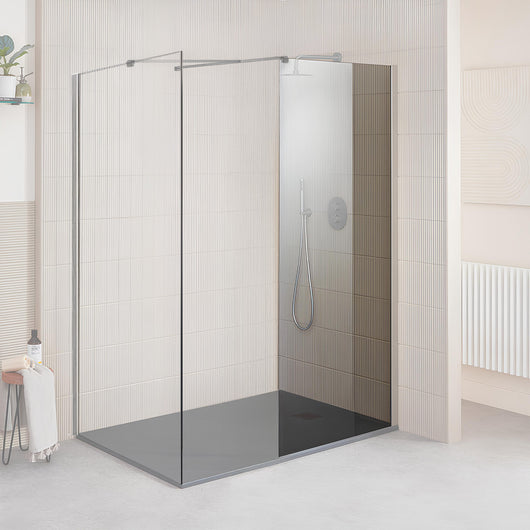  Vetro 8mm Easy Clean Glass 1950x800mm End Panel - Chrome